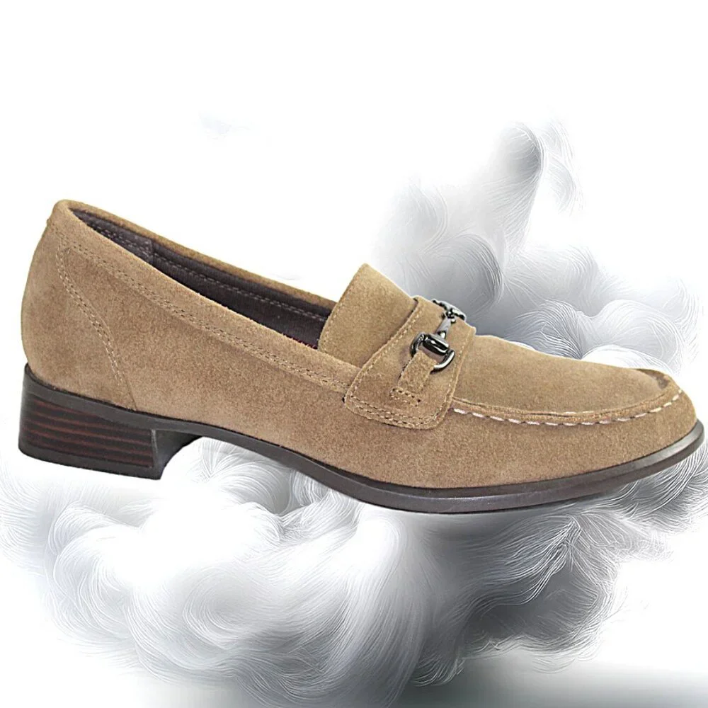Munro Gryffin Toasted Sesame Leather Suede Horse Bit Slip-on Loafer, Size 8 (N)